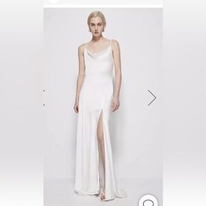 Brand new Jonathan Simkhai white Finley satin wedding dress, size 0.